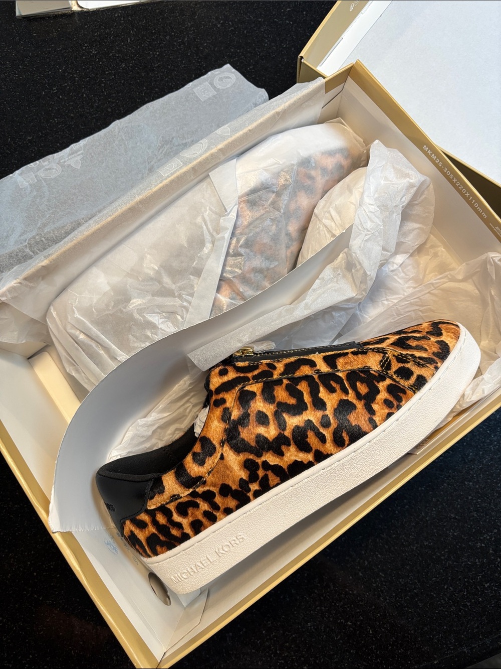 Michael Kors Leopard Print Slip-On Sneakers - Black & Brown